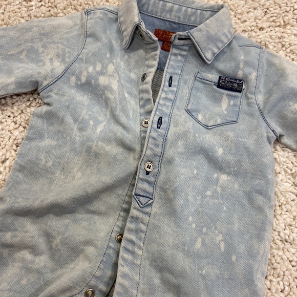6-9 Month 7 For All Mankind Denim Onesie - Picture 5 of 5